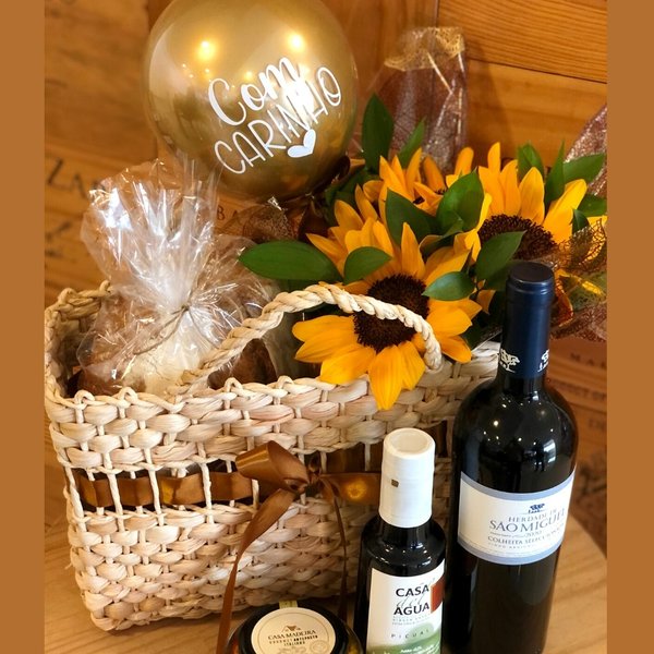 Cesta Com Vinho Gourmet