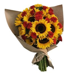 Imagem de Buquê Aya Rosas e Girassóis