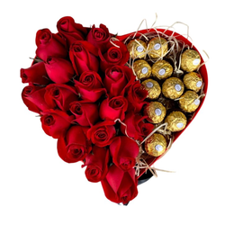 Imagem de Coração Valentine Rosas e Chocolates