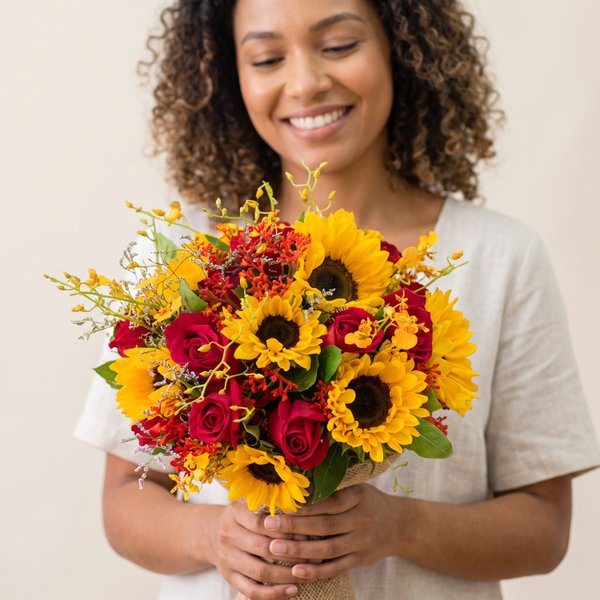 Buquê Girassóis e Rosas