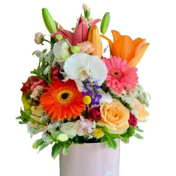 Cachepô em Acrílico com Flores do Campo