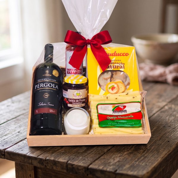 Presente Vinho Pérgola e Delícias Gourmet