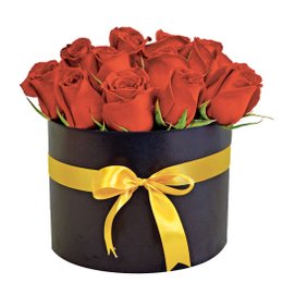 Imagem de Caixa Redonda com Rosas Vermelhas