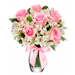 Imagem de Rosas Cor-de-Rosa no Vaso