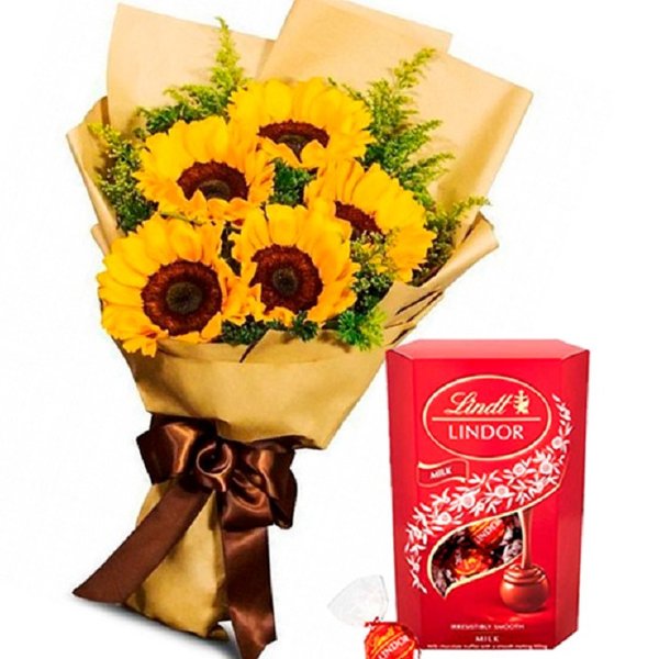 Buquê Vida e Box Lindt Lindor