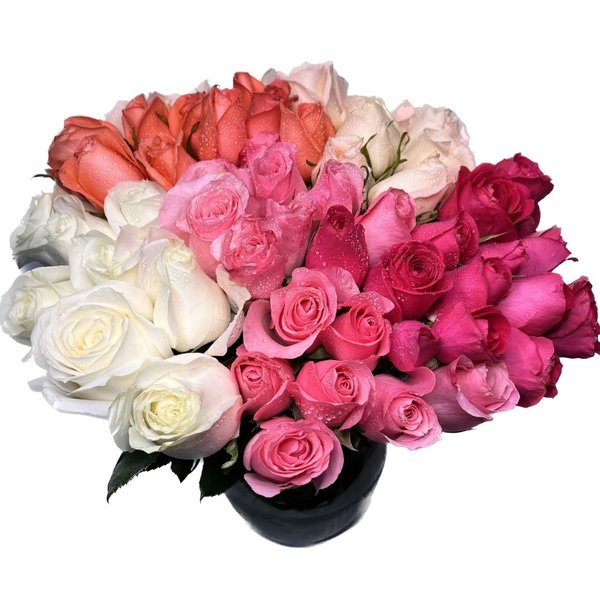Arranjo de Rosas em Tons Claros