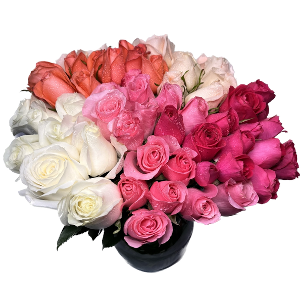 Arranjo de Rosas em Tons Claros