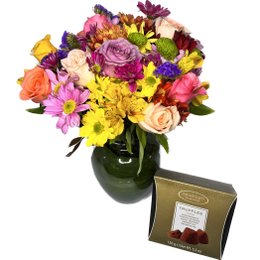 Imagem de Vaso de Flores do Campo Mix Luxuoso Com Chocolate