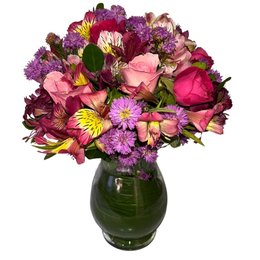 Imagem de Vaso Mix de Flores em Tons Rosados