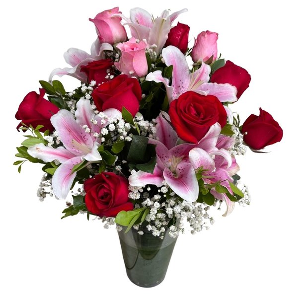 Vaso de Rosas e Lírios