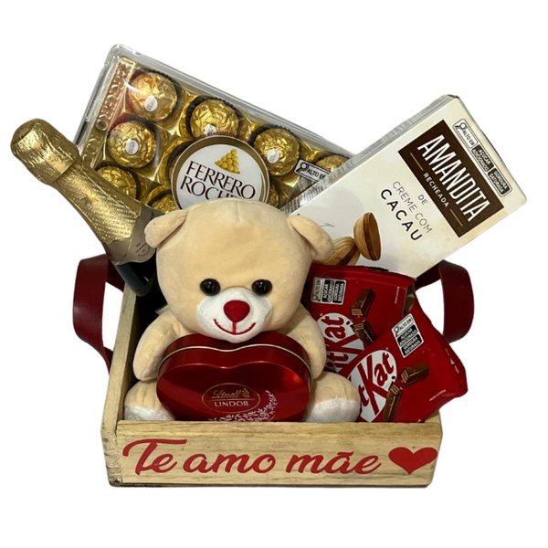 Cesta de Chocolates e Pelúcia Para Sua Mãe
