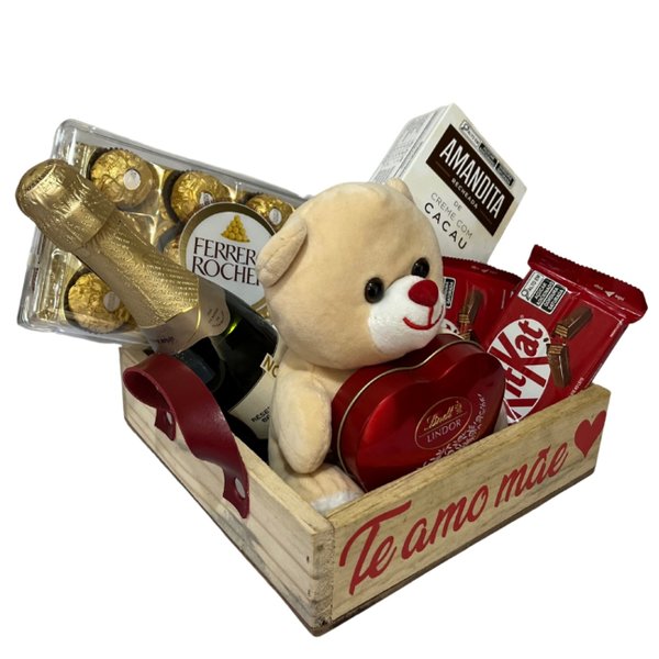 Cesta de Chocolates e Pelúcia Para Sua Mãe