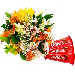 Imagem de Lindo Buquê de Astromélias Coloridas