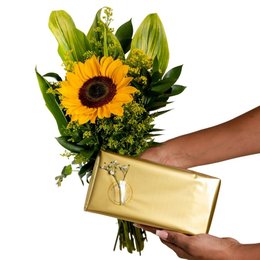 Imagem de Girassol para Presente e Chocolate
