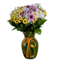 Imagem de Vaso de Margaridas Coloridas