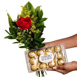 Imagem de Rosa para Presente com Ferrero