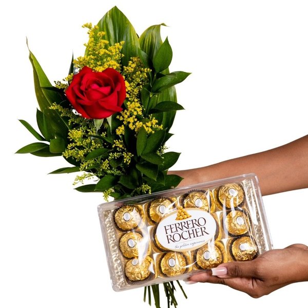 Rosa para Presente com Ferrero