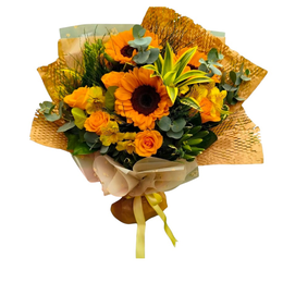 Imagem de Buquê de Girassóis e Rosas Amarelas