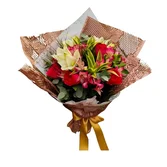 Buquê de Lírios e Rosas Pink