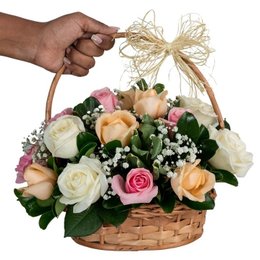 Imagem de Cesta de Rosas Delicato 