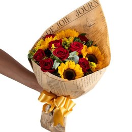 Imagem de Buquê Encanto de Rosas e Girassóis