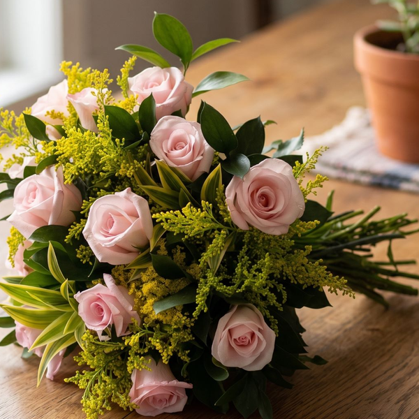 Buquê Ternura de Rosas Rosadas