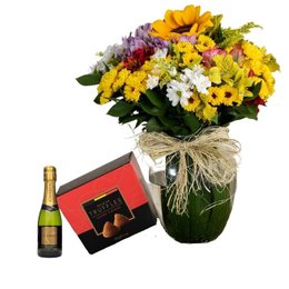 Imagem de Vaso de Flores do Campo  com Trufas e Chandon 