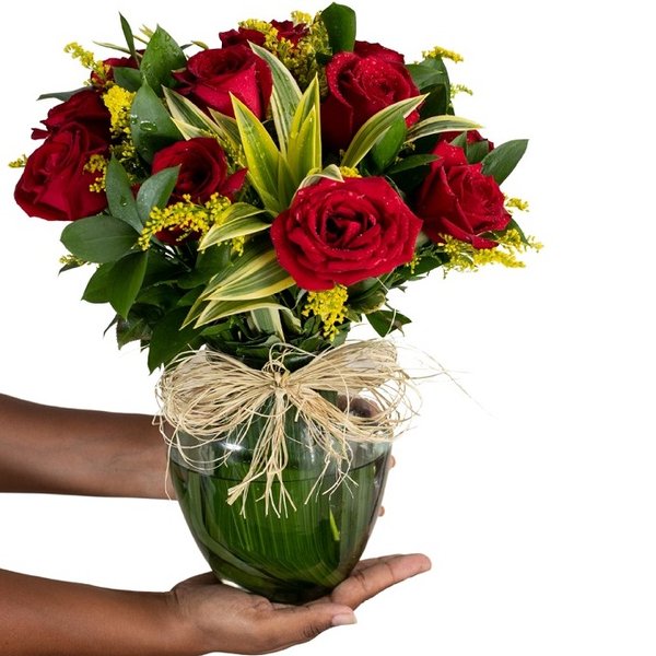 Vaso Dalila de Rosas Vermelhas