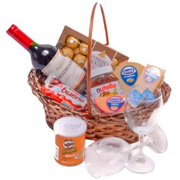 Imagem de Cesta de Vinho com Chocolates Grande