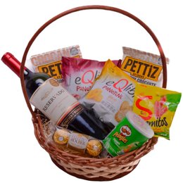 Imagem de Cesta de Vinho com Petiscos