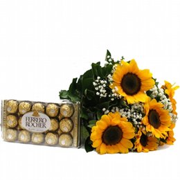 Imagem de Buquê Girassol e Ferrero