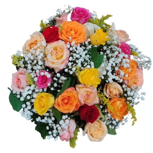 Bouquet 24 Rosas Coloridas 
