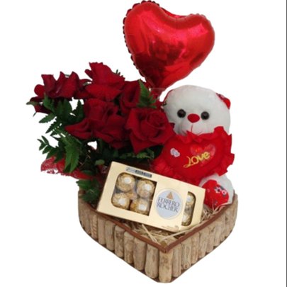 Cesta Doce Paixão com Rosas