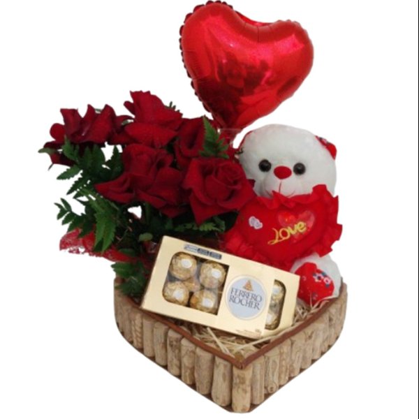 Cesta Doce Paixão com Rosas 