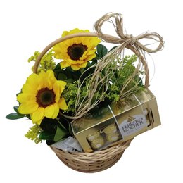 Imagem de Cestinha Lindinha Com 2 Girassóis