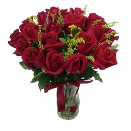 Imagem de 20 Rosas Vermelhas no Vaso
