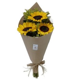 Imagem de Buquê 3 Girassóis Papel Kraft 