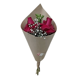 Imagem de Buquê 2 Rosas no Papel Kraft 