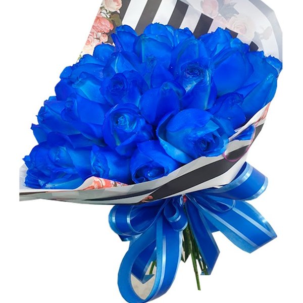Buquê 50 Rosas Azuis