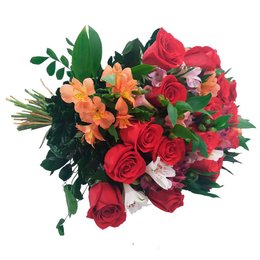 Imagem de Buquê Mix Rosas e Astromelias 