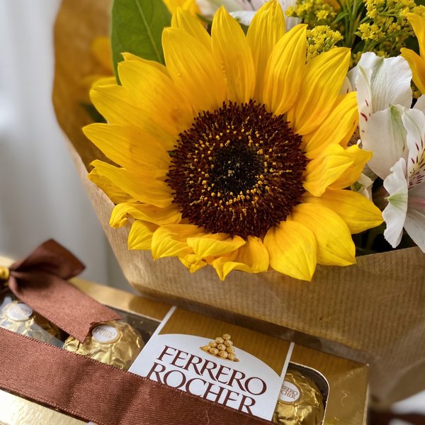 Buquê de Girassóis com Ferrero Rocher