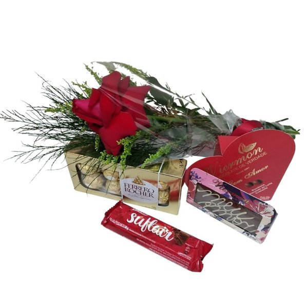 Kit Chocolate com Rosa