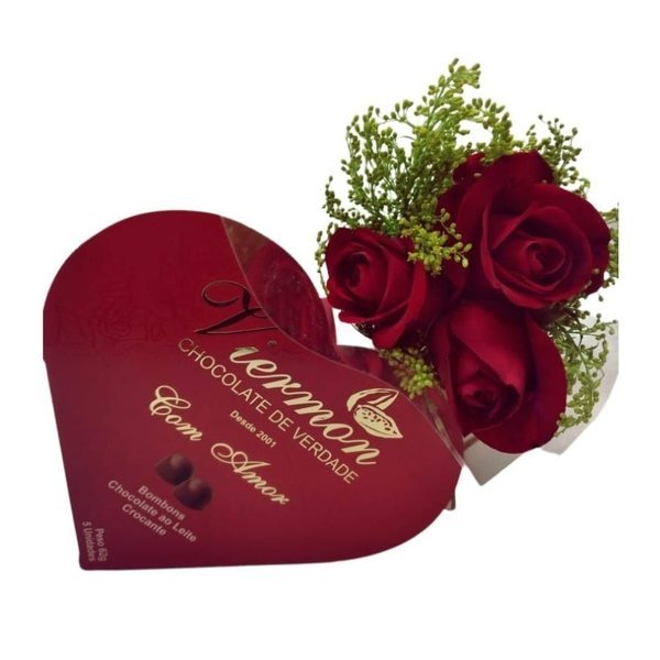 Buquê de Rosas com Chocolate 