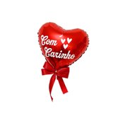 Balão metalizado 22 cm vermelho