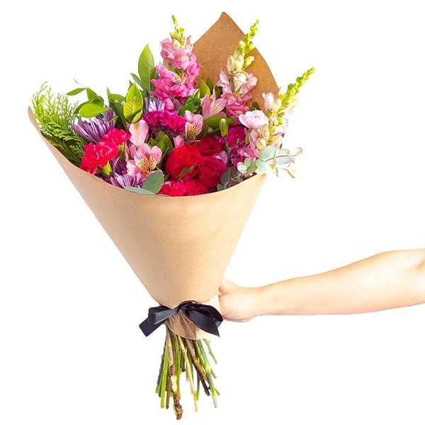 Buquê Mix De Flores Rosa Grande