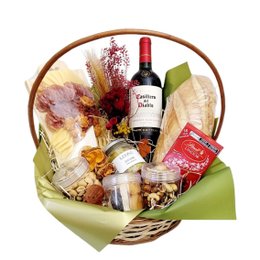Imagem de Cesta Vinho, Frios, Antepasto e Lindt