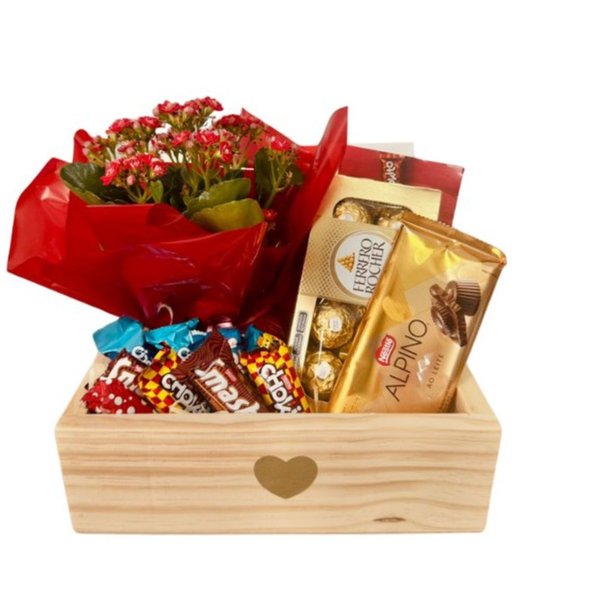 Cesta de Flores e Chocolates
