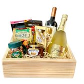 Cesta com Espumante e Vinho Boas Festas