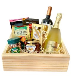 Imagem de Cesta com Espumante e Vinho Boas Festas