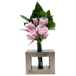 Imagem de Mini Rosa Em Cubo Dourado